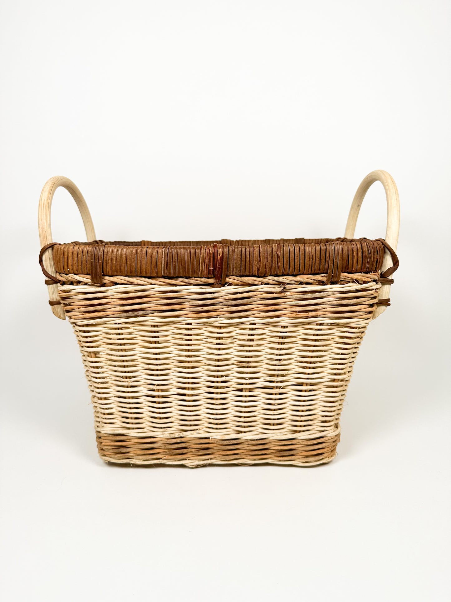 Brown & Cream Wicker Basket