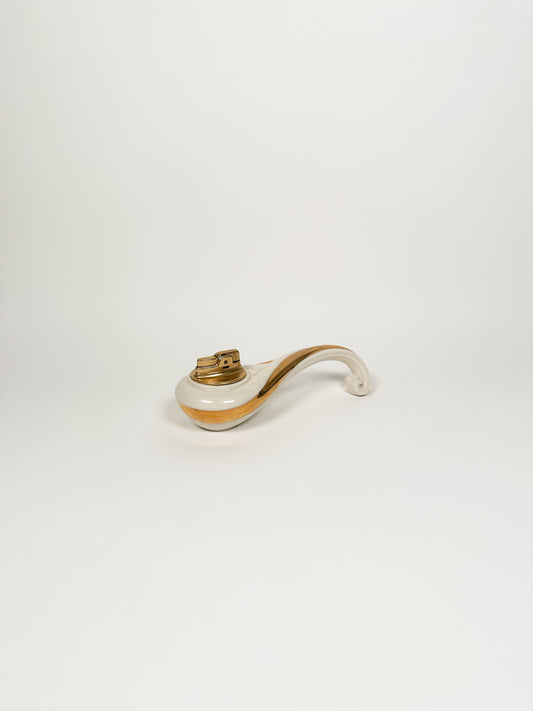 Vintage Gold & White Ronson Table Lighter