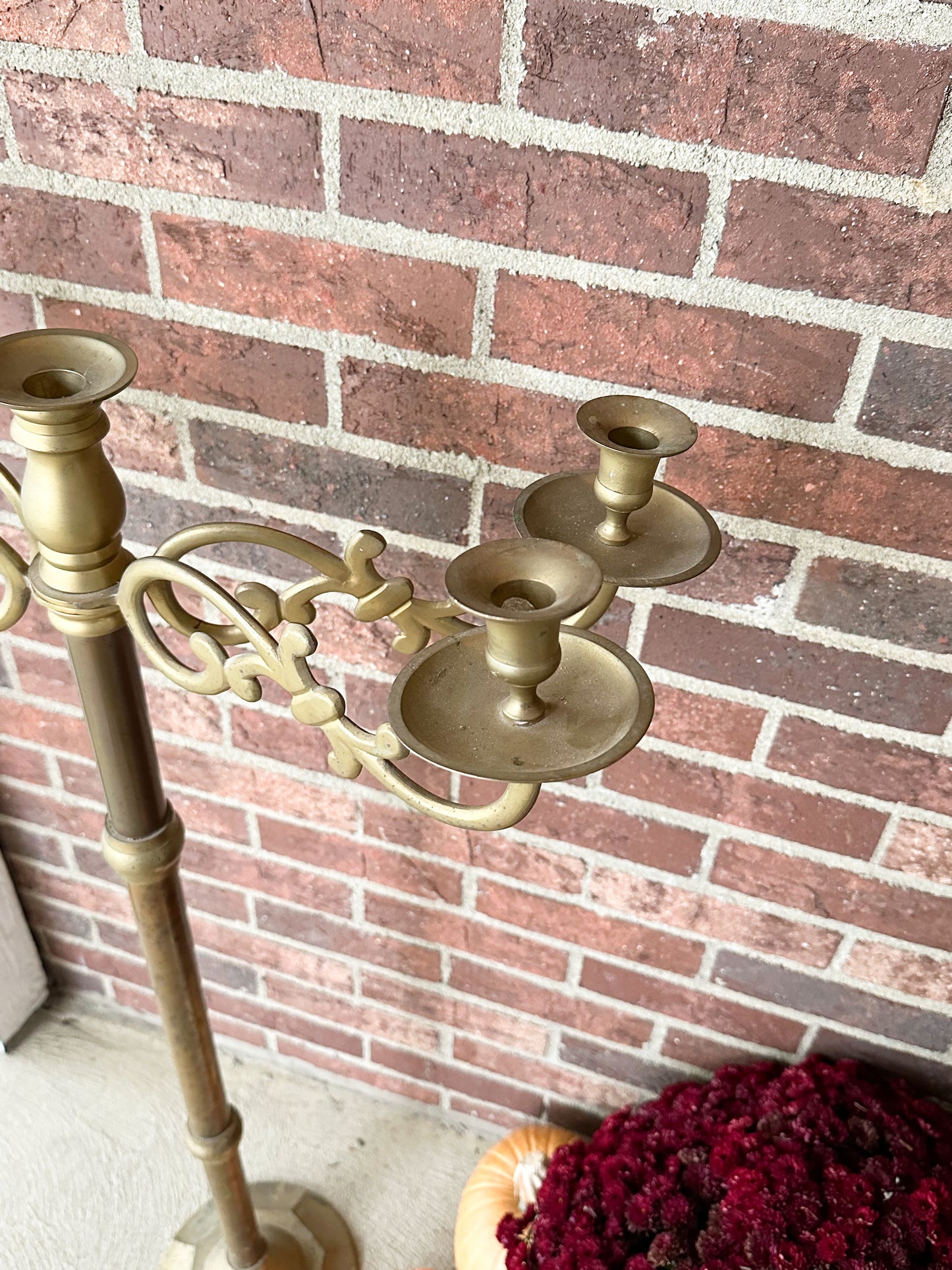 Standing Brass Candle Holder