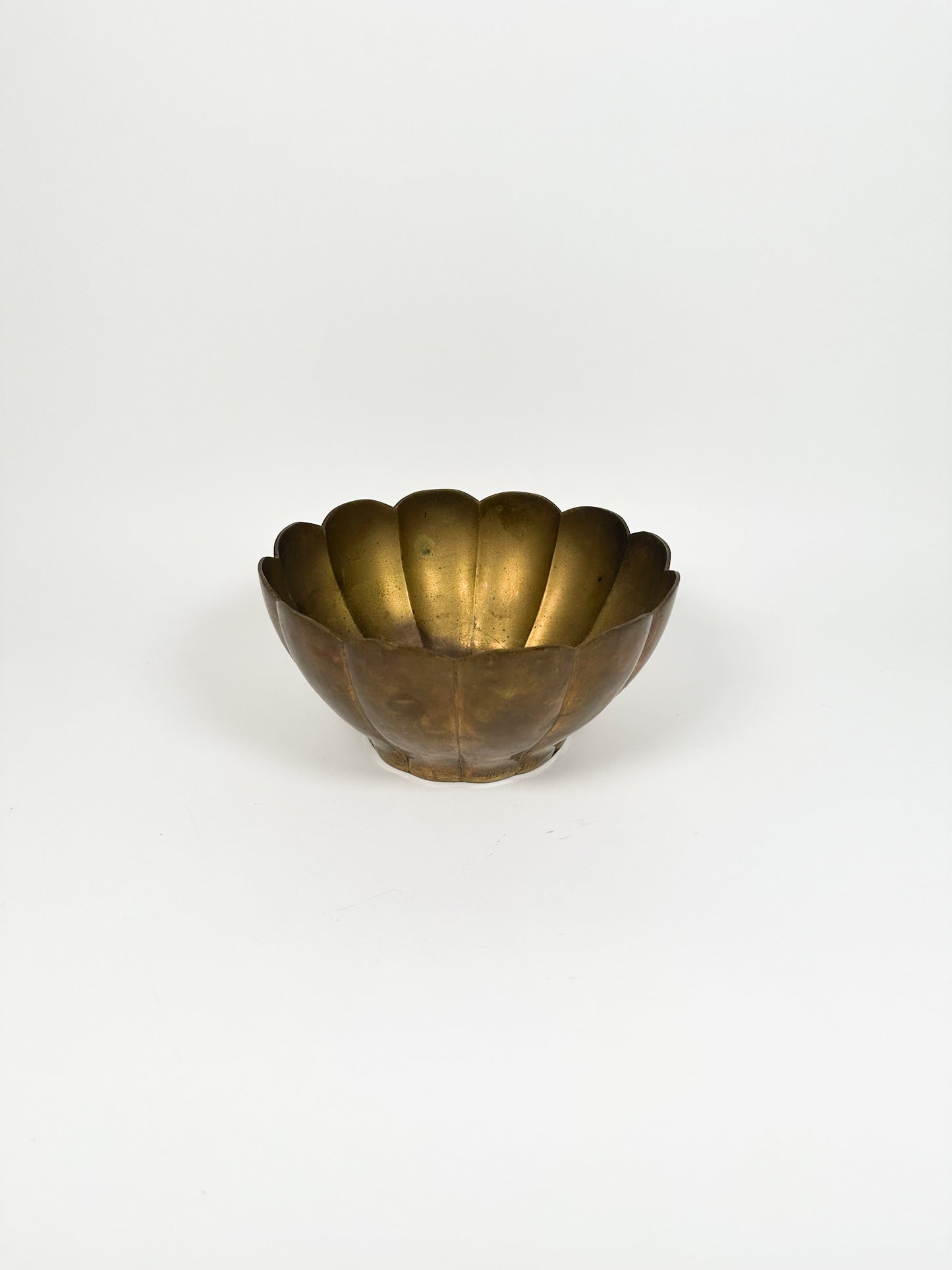 Vintage Brass Scallop Bowl