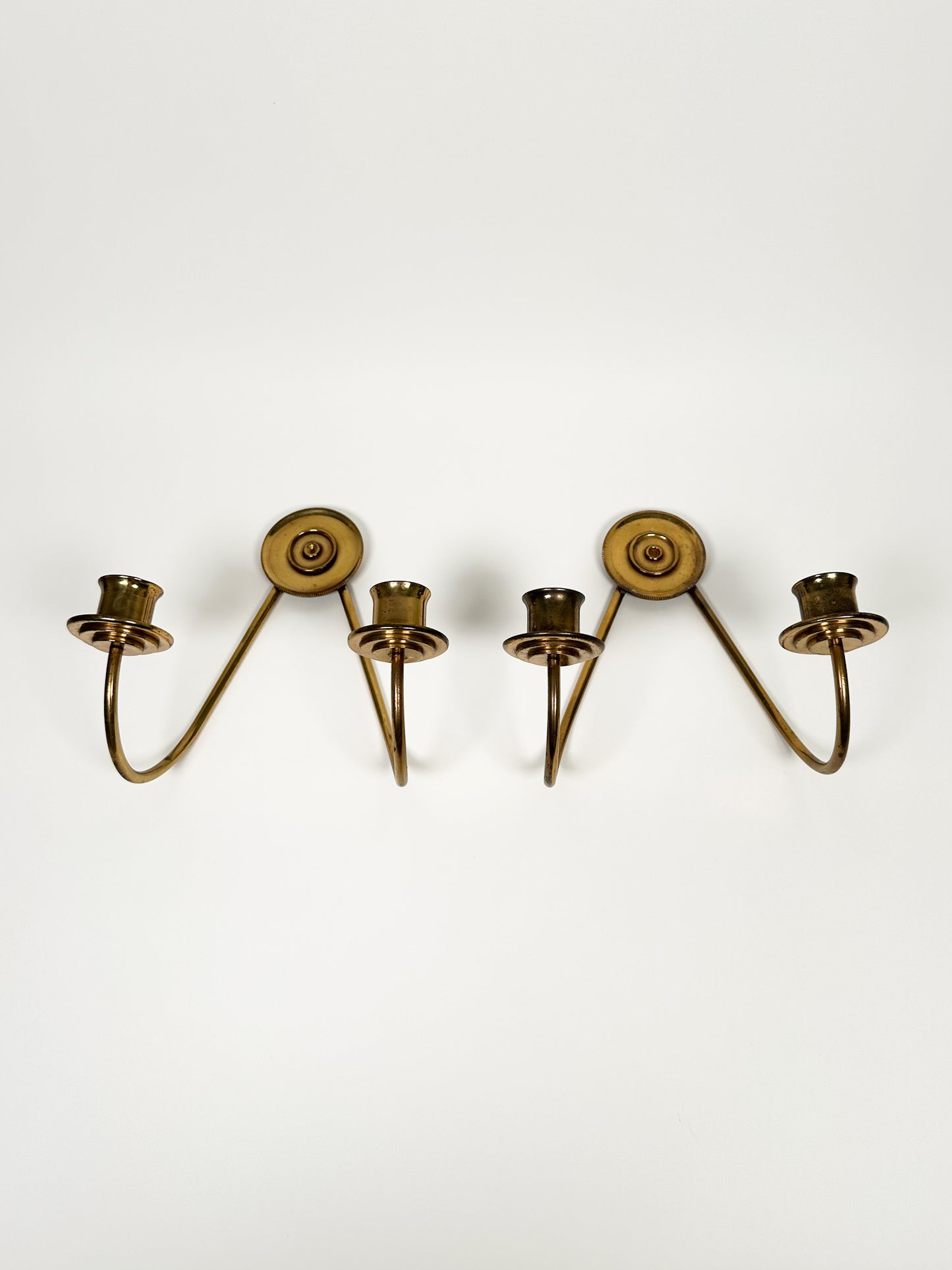 Vintage Brass Wall Sconce Set