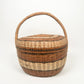 Vintage Striped Lidded Basket