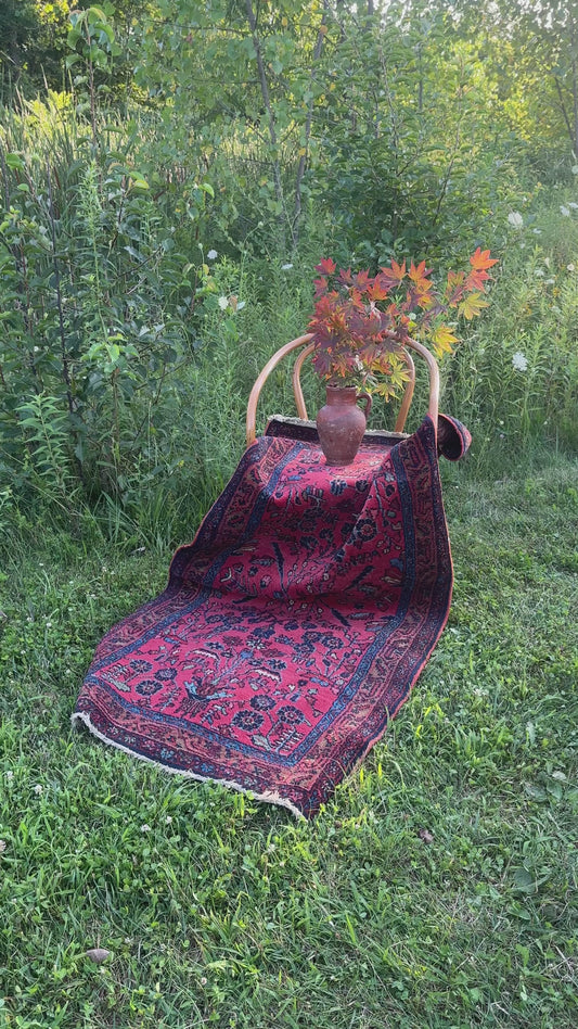 Vintage Red & Blue Rug