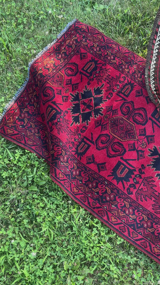 Vintage Red Rug - 4' x 2.5'