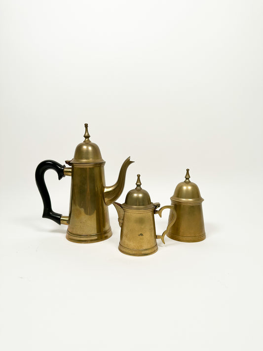 Vintage Brass Teapot Set