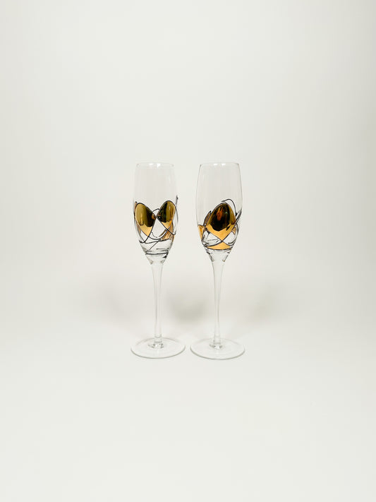 Black & Gold Wine Glasses