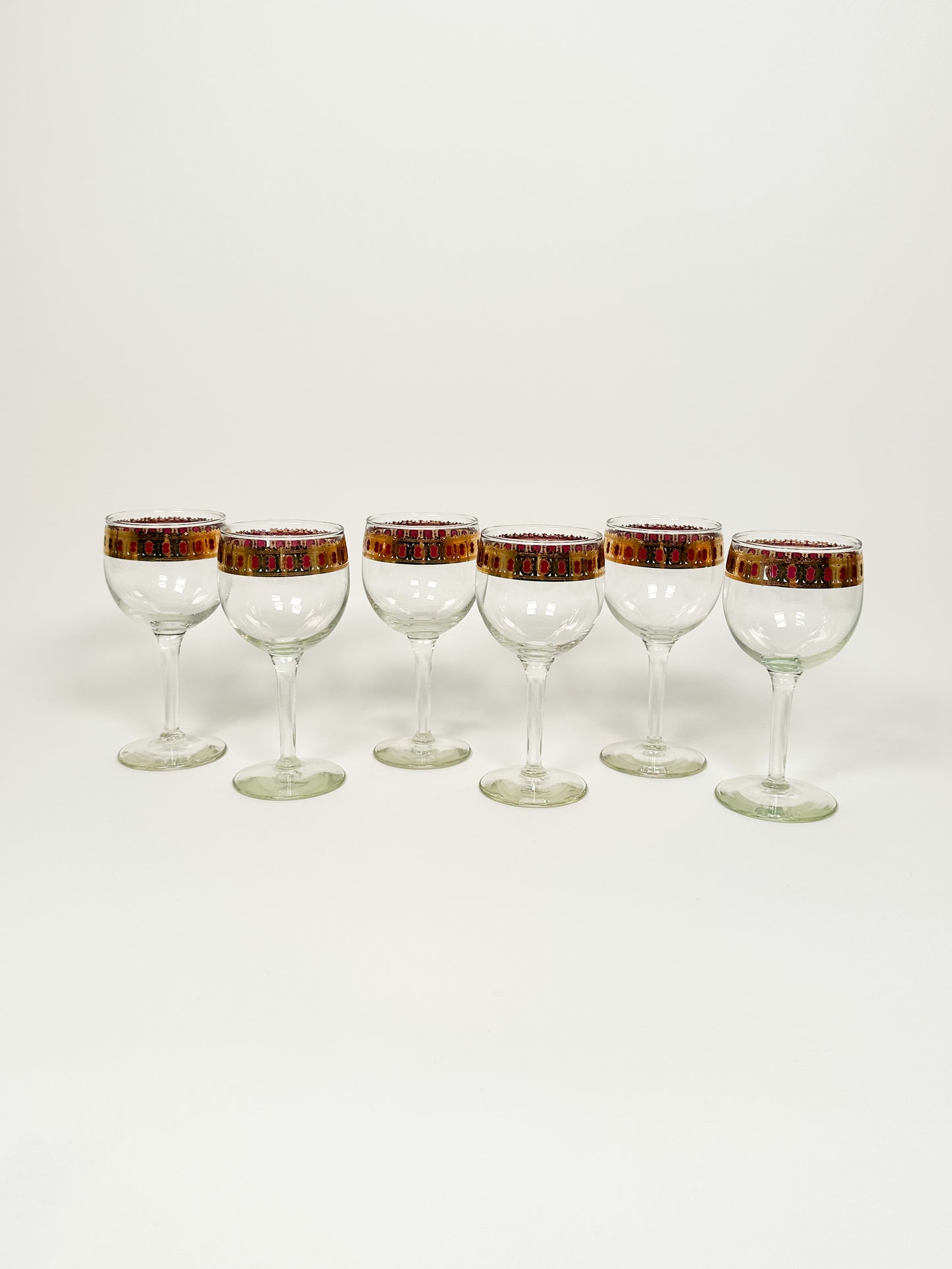 Burgundy & Gold Glasses